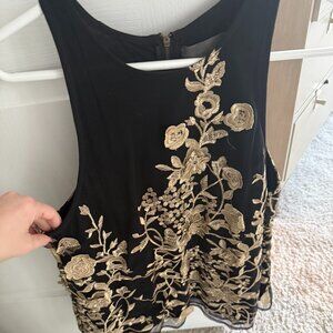 Sunday in Brooklyn Black/Gold Sleeveless Top Size S
